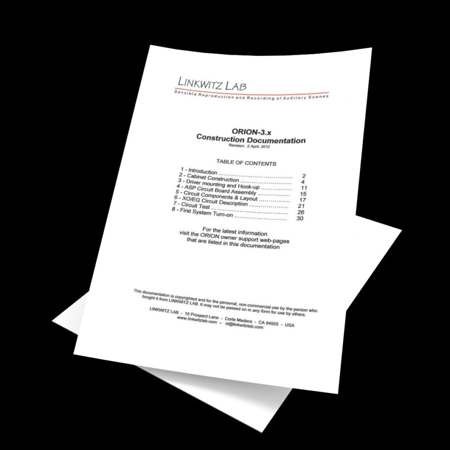 ORION Construction Plans and License