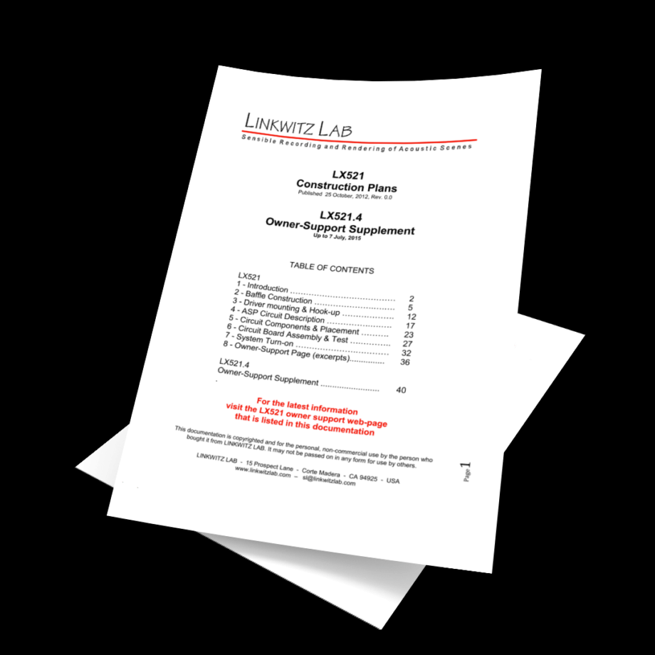 LX521® Construction Plans and License